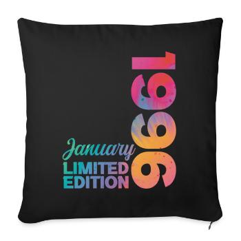 Birthday January 1996 Born In January Gift - Sofa pillowcase 17,3'' x 17,3'' (45 x 45 cm) - black - Front