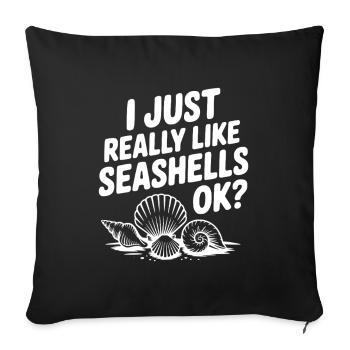 J’aime vraiment les coquillages, d’accord ? - Housse de coussin décorative 45 x 45 cm - noir - Devant