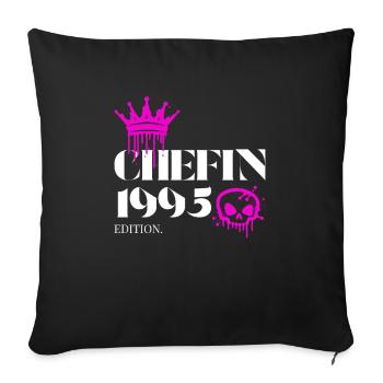 Édition Chefin 1995 30e anniversaire Déclaration - Housse de coussin décorative 45 x 45 cm - noir - Devant