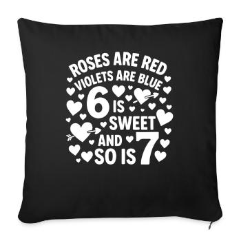 Valentine's Day 6-7 Fun 67 Number Valentine's Day Six - Sofa pillowcase 17,3'' x 17,3'' (45 x 45 cm) - black - Front