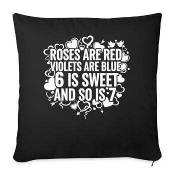 Valentine's Day 6-7 Fun 67 Number Valentine's Day Six - Sofa pillowcase 17,3'' x 17,3'' (45 x 45 cm) - black - Front