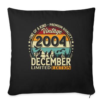 21st Birthday Vintage December Vintage 2004 - Sofa pillowcase 17,3'' x 17,3'' (45 x 45 cm) - black - Front