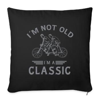 Vintage Tandem Cyclist Classic Saying Design - Sofa pillowcase 17,3'' x 17,3'' (45 x 45 cm) - black - Front