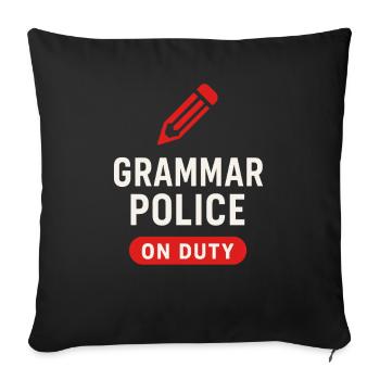 Grammar Oxford Comma Language Rules - Sofa pillowcase 17,3'' x 17,3'' (45 x 45 cm) - black - Front