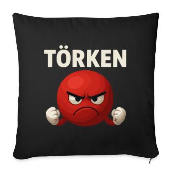 Drôle Dire Törken Dessin animé Drôle Dinde Mème - Housse de coussin décorative 45 x 45 cm - noir - Devant