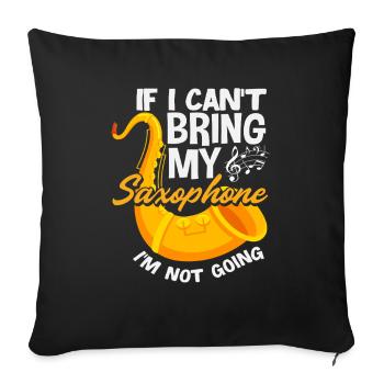 Membre de l’orchestre du saxophoniste drôle - Housse de coussin décorative 45 x 45 cm - noir - Devant