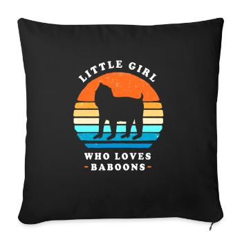 Baboon Primate Monkey Monkey Baboon - Sofa pillowcase 17,3'' x 17,3'' (45 x 45 cm) - black - Front