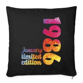 Geburtstagsgeschenk Januar 1986 - Sofakissenbezug 45 x 45 cm - Schwarz - Vorne