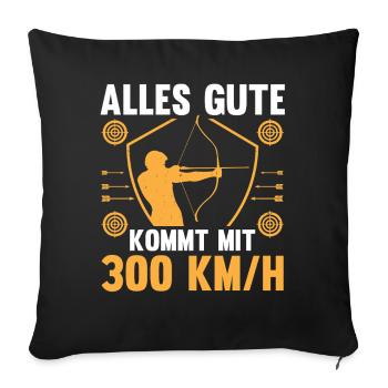 Tir à l’arc Tir à l’arc Tir à l’arc - Housse de coussin décorative 45 x 45 cm - noir - Devant