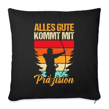 Tir à l’arc Tir à l’arc Tir à l’arc - Housse de coussin décorative 45 x 45 cm - noir - Devant