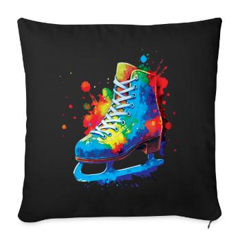 Patin à Glace Splash Art - Design Sports d’Hiver - Sofa pillowcase 17,3'' x 17,3'' (45 x 45 cm) - black - Front