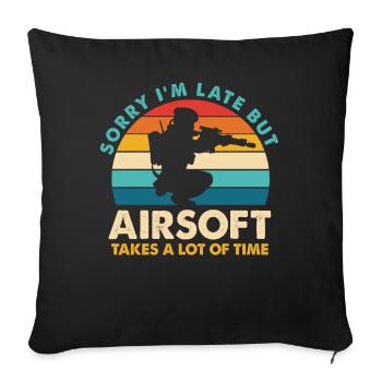 Retro Airsoft Time Delay Design - Sofa pillowcase 17,3'' x 17,3'' (45 x 45 cm) - black - Front