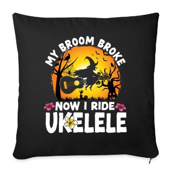Ukulélé hawaïen Ukulélé Halloween Mon - Housse de coussin décorative 45 x 45 cm - noir - Devant