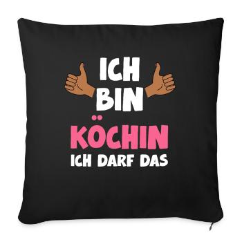 Je suis cuisinier, j’ai le droit de faire ça. - Housse de coussin décorative 45 x 45 cm - noir - Devant