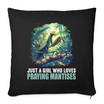 Mantes religieuses Mantes religieuses - Housse de coussin décorative 45 x 45 cm - noir - Devant