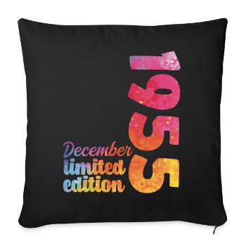 Geburtstagsgeschenk Dezember 1955 - Sofakissenbezug 45 x 45 cm - Schwarz - Vorne