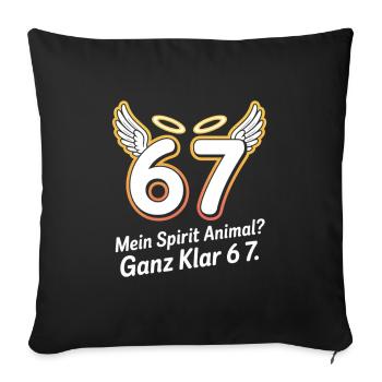 Mon animal spirituel clairement 67 - Housse de coussin décorative 45 x 45 cm - noir - Devant