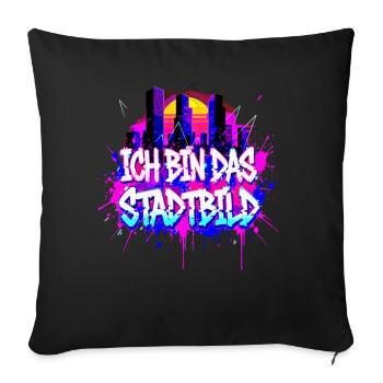 Synthwave Cityscape - I Am The Cityscape - Sofa pillowcase 17,3'' x 17,3'' (45 x 45 cm) - black - Front