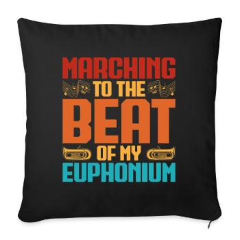 Marche Euphonium The Beat Baryton Marching Band - Housse de coussin décorative 45 x 45 cm - noir - Devant