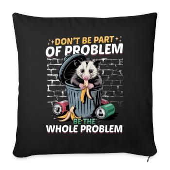 Funny Opossum - Sofa pillowcase 17,3'' x 17,3'' (45 x 45 cm) - black - Front