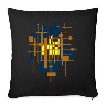 Abstract - Sofa pillowcase 17,3'' x 17,3'' (45 x 45 cm) - black - Front