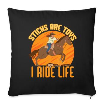 Anti Hobby Horsing - Sofa pillowcase 17,3'' x 17,3'' (45 x 45 cm) - black - Front
