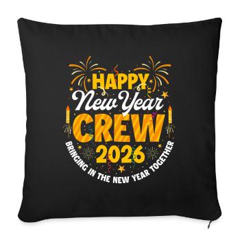 Bonne Année Équipe 2026 Tenue assortie - Housse de coussin décorative 45 x 45 cm - noir - Devant