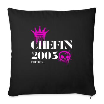 Édition Chefin 2003 22e anniversaire Diction - Housse de coussin décorative 45 x 45 cm - noir - Devant
