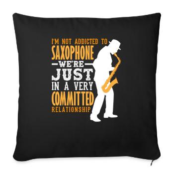 Saxophone, musicien amateur, membre du groupe, saxophoniste - Housse de coussin décorative 45 x 45 cm - noir - Devant