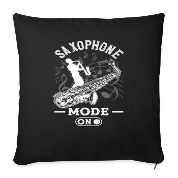 Mode saxophone dans Funny Saxophonist - Housse de coussin décorative 45 x 45 cm - noir - Devant
