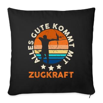 Tir à l’arc Tir à l’arc Tir à l’arc - Housse de coussin décorative 45 x 45 cm - noir - Devant