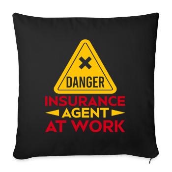 Insurance Agent At Work Funny Insurance Broker - Sofa pillowcase 17,3'' x 17,3'' (45 x 45 cm) - black - Front