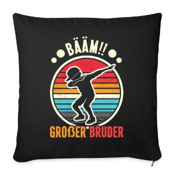 Bääm Grand Frère Dab Enfants Drôles Frères et Sœurs - Housse de coussin décorative 45 x 45 cm - noir - Devant