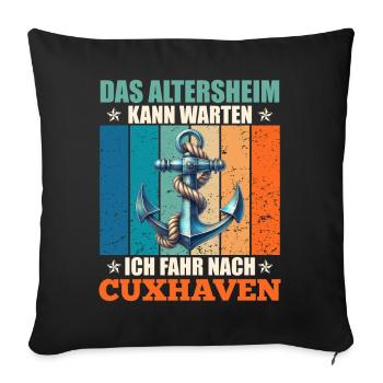 Papi MAISON DE RETRAITE PEUT ATTENDRE, JE VAIS - Housse de coussin décorative 45 x 45 cm - noir - Devant