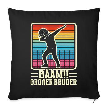 Bääm Grand Frère Dab Enfants Drôles Frères et Sœurs - Housse de coussin décorative 45 x 45 cm - noir - Devant
