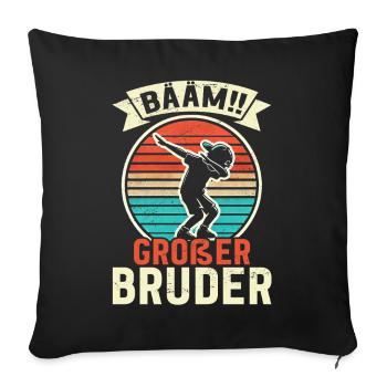 Bääm Grand Frère Dab Enfants Drôles Frères et Sœurs - Housse de coussin décorative 45 x 45 cm - noir - Devant