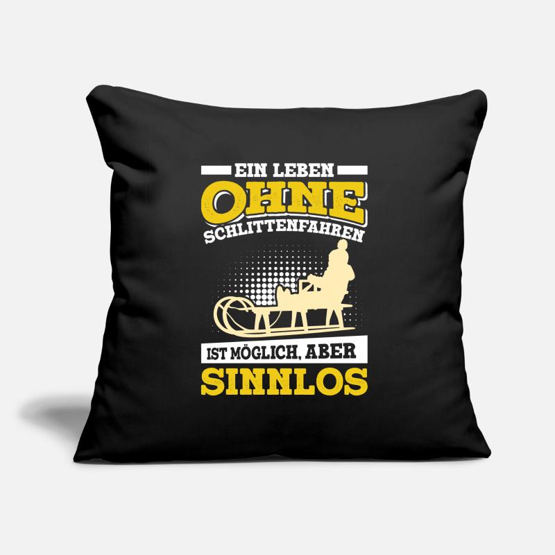 Tobogganing A LIFE WITHOUT SLEDDING IS POINTLESS Sofa pillowcase 17,3'' x 17,3'' (45 x 45 cm)