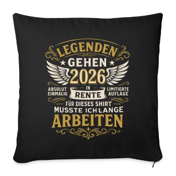 Legend 2026, Retirement Farewell Shirt - Sofa pillowcase 17,3'' x 17,3'' (45 x 45 cm) - black - Front