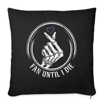 Éventez-vous jusqu’à la mort – Cœur de squelette - Housse de coussin décorative 45 x 45 cm - noir - Devant