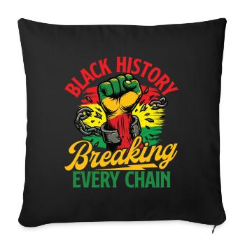 L’histoire noire brisant toutes les chaînes - Africaine - Housse de coussin décorative 45 x 45 cm - noir - Devant