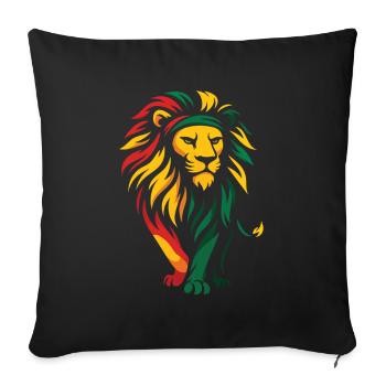 African Lion – Melanin Pride Black Heritage - Sofa pillowcase 17,3'' x 17,3'' (45 x 45 cm) - black - Front