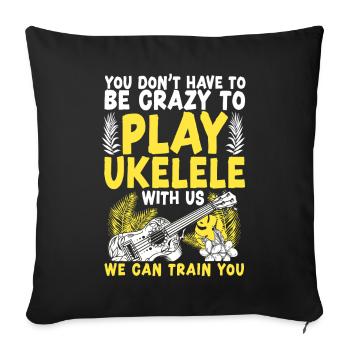 Hawaiian Ukulele Uke You Don't - Sofa pillowcase 17,3'' x 17,3'' (45 x 45 cm) - black - Front