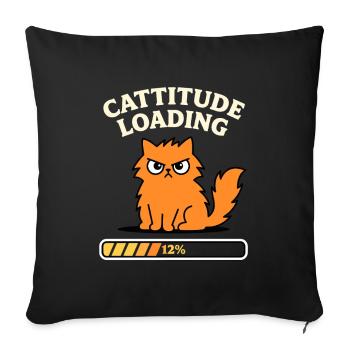 Chat de mauvaise humeur - Housse de coussin décorative 45 x 45 cm - noir - Devant