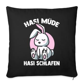Shlafshirt Bunny Bunny Bunny Fatigué Bunny Sleep - Housse de coussin décorative 45 x 45 cm - noir - Devant