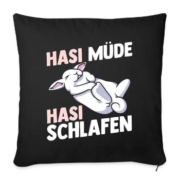 Shlafshirt Bunny Bunny Bunny Fatigué Bunny Sleep - Housse de coussin décorative 45 x 45 cm - noir - Devant