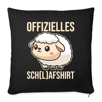 Chemise de nuit officielle Mouton endormi - Housse de coussin décorative 45 x 45 cm - noir - Devant