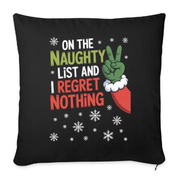 Naughty List Peace Sign Xmas Tee - Sofa pillowcase 17,3'' x 17,3'' (45 x 45 cm) - black - Front