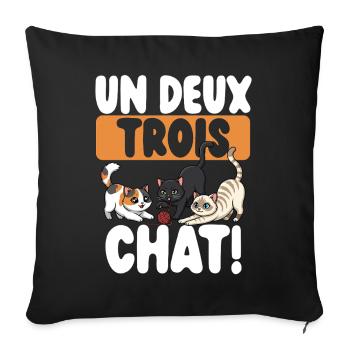 One, two, three cats, cute cats, - Sofa pillowcase 17,3'' x 17,3'' (45 x 45 cm) - black - Front
