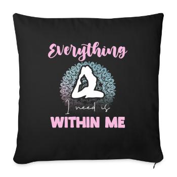 Inner Balance Yoga Motif - Sofa pillowcase 17,3'' x 17,3'' (45 x 45 cm) - black - Front