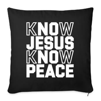 Connais Jésus, connais la paix - Housse de coussin décorative 45 x 45 cm - noir - Devant